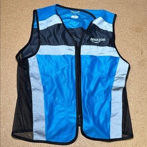 Amazon flex delivery mens work vest Sz M/L blue reflective Luly yang G1